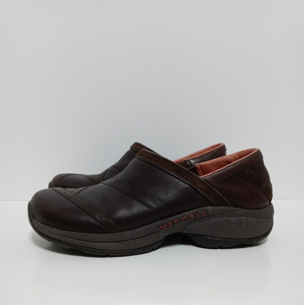 Merrell Brown Leather Primo Patch Bug Clogs Mules… - image 2
